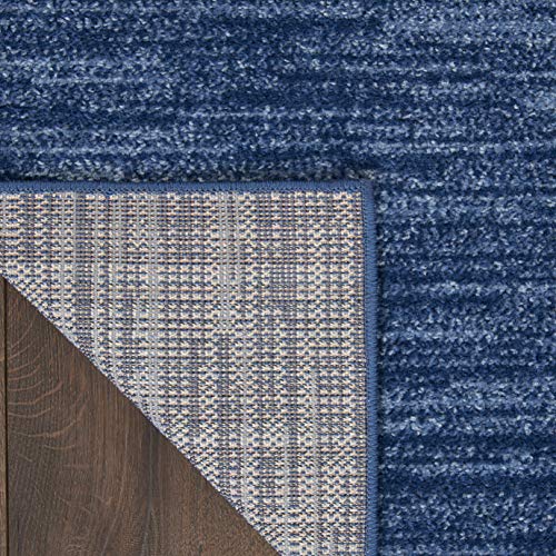 Nourison Home Nourison Essentials Navy Blue 2'2" x 7'6" Area Rug - Easy Clean, Non Shedding, Bed Room, Living Room, Dining Room, Kitchen (8' Runner) - color: Navy Blue, size: 2'2" x 7'6" (Runner)
