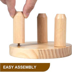 ARTORA Small Wooden Riser, Decorative Round Wood Desktop Plant Stand Mid Century Kitchen Counter Pedestal Stand for Centerpiece Pet Bowl Holder (Natural, 2 Pack)