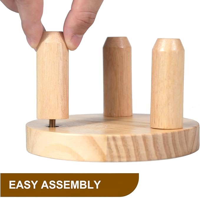ARTORA Small Wooden Riser, Decorative Round Wood Desktop Plant Stand Mid Century Kitchen Counter Pedestal Stand for Centerpiece Pet Bowl Holder (Natural, 2 Pack)