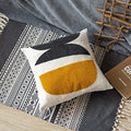 Square Bohemian Decorative Pillow Cover, Abstract Cotton Hand Woven Throw Pillowcase for Boho Bedroom Living Room, Modern Decor Home Cushion Sham 18x18, 1PC(Black Mustard) - size: 18" x 18" (Pack of 1)