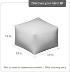 Anji Mountain Pouf Ottoman Foot Rest, Handmade Ottoman Pouf, Comfortable Foot Stool, Decorative Floor Seating for Living Room Decor, Bedroom & Home Décor Accent - Warm Gray
