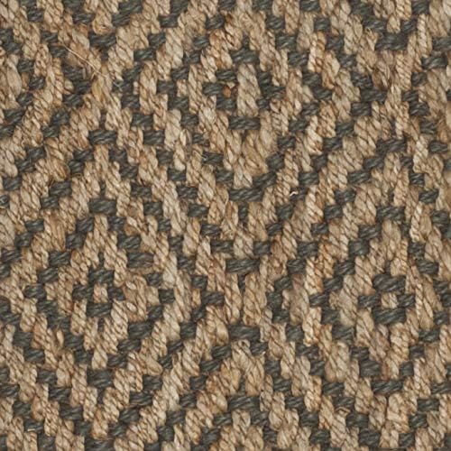 SAFAVIEH Natural Fiber Collection Area Rug - 6' x 9', Natural & Grey, Handmade Jute, Ideal for High Traffic Areas in Living Room, Bedroom (NF181D)