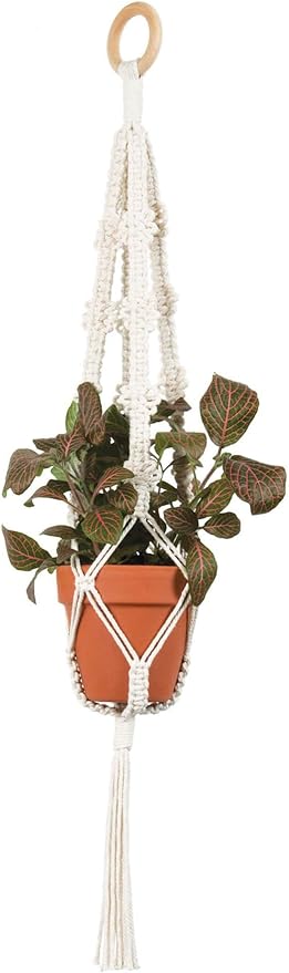 SOLID OAK MACRAME PLNT HNGR KT 4 PICOTS