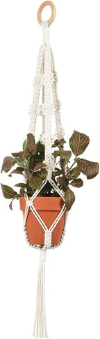 SOLID OAK MACRAME PLNT HNGR KT 4 PICOTS