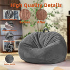Stuffed Animal Storage Bean Bag Cover (No Filler), Corduroy Kids & Toddler Bean Bag Chair for Teens & Adults, Toy Storage Organizer, Comfy Sofa for Playroom (Dove Gray, Kids (Cover Only）)