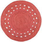 SAFAVIEH Area Rug 6' Round - Natural Fiber Collection - Rust, Handmade Jute, Boho Farmhouse Braided Design (NF364P) - color: Rust, size: 6' (Round)