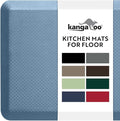 KANGAROO Thick Ergonomic Anti Fatigue Mats for Kitchen Floor, 48x20, Cushioned Standing Office Desk Mat, Waterproof Scratch Resistant Topside, Supportive All Day Comfort Padded Foam Rugs, Sky Blue