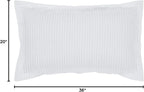 Better Trends Jullian Collection is Super Soft and Light Weight in Bold Stripes Design 100% Cotton Tufted Unique Luxurious Machine Washable Tumble Dry, King Sham, White