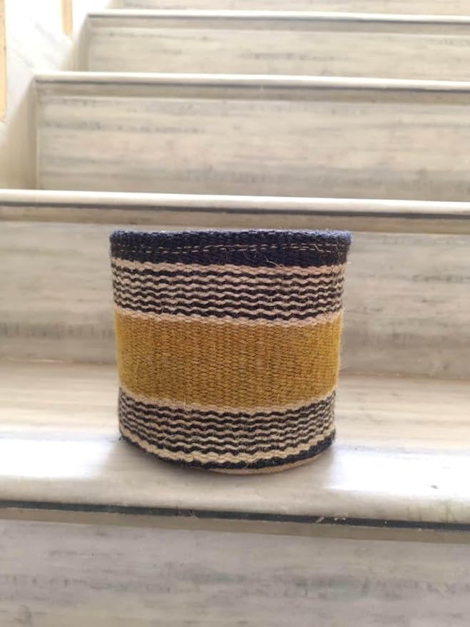 Sturdy Jute Rope Planter Basket Modern Woven Basket for Flower Pot Floor Indoor Planters, 6” x 6” Storage Organizer Basket Rustic Home Decor, Boho Chic Storage Earth-Friendly Cotton ECO-Twist Planter