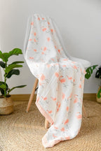 Little Jump Flamingo Baby Blanket - Silky Soft and Breathable Muslin Blankets Baby Girl Quilts- Large 47" x 47" - 2 Layers Toddler Bed Blanket (Flamingo)