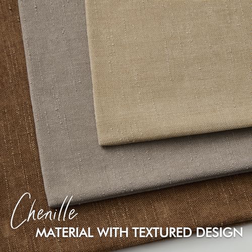 Set of 2 Textured Throw Pillow Covers Decorative Soft Accent Square Chenille Pillowcases Neutral Farmhouse Cushions Modern Home Decor for Couch Sofa Bedroom Living Room 18x18 Inch, Light Taupe - color: Light Taupe, size: 18" x 18" (Pack of 2)