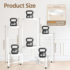LASZOLA 6 Tiered Folding Plant Stand Indoor for Multiple Large Planter, Tall Heavy Duty Adjustable Rack with Rust Proof 10 Inch Wide Tray, Sturdy Vertical Tree Organizer for Narrow Inside Floor, White