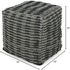 Foamma Pouf Ottoman Teal Blue, 16"x16"x16" - Square Ottoman Foot Rest for Living Room and Bedroom, Pouf Footstool, Foot Rest for Couch, Boho Furniture for Home