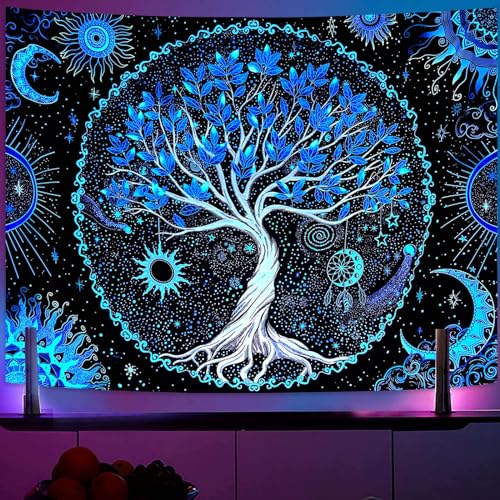 Spenlife Tree of Life Tapestry Green Tapestry for Bedroom Spiritual Aesthetic Tree Tapestries Aesthetic Tapestries Wall Hanging for Bedroom Green 36×48 Inches - color: Green Khaki, size: 48"L x 36"W