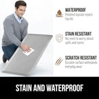 GORILLA GRIP Comfortable Cushioned Kitchen Mats for Floor, 48x20, Waterproof and Stain Resistant Soft Top, 3/4 Inch Thick Ergonomic Standing Desk Anti Fatigue Mat, Foam Supports Feet, Light Gray