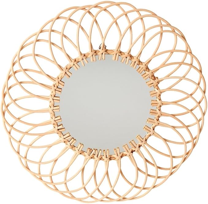 The Lakeside Collection Round Natural Rattan Mirror - Round