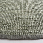 SAFAVIEH Natural Fiber Collection 7' Round Green / Grey NF730B Handmade Farmhouse Premium Jute Area Rug - color: Green/Grey, size: 7' (Round)