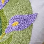 vctops Farmhouse Calla Lily Cotton Tufted Throw Pillow Cover Spring Floral Embroidery Pillowcase Soft Square Cushion Case for Sofa Couch Bed Chair (Purple C,18"x18") - color: Purple C