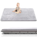 Large Thick Baby Play Mat for Floor,Padded 71x79 Playpen Mat,Foam Tummy Time Mat,Soft Support&Plush Feel Nursery Rug,Non Slip for Toddler,Infants,Kids Play,Yoga,Baby Crawling Mat (Light Grey)