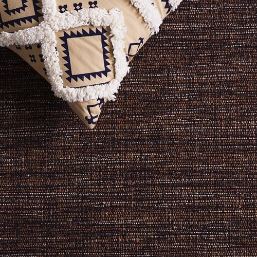 SAFAVIEH Montauk Collection Accent Rug - 2' x 3', Brown & Black, Handmade Flat Weave Cotton Corner Tassel, Ideal for High Traffic Areas in Entryway, Living Room, Bedroom (MTK150T) - color: Brown/Black, size: 2' x 3' (Rectangular)