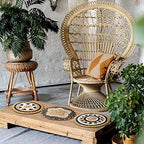 Glenmal 3 Pcs Boho Wall Basket Decor Decorative Bulrush Woven Basket Wall Decor Art Farmhouse Handmade Hanging Baskets with African Design for Living Room Display Table Settings Kitchen Home(Vivid) - style: Vivid