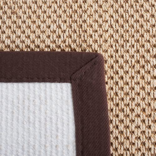SAFAVIEH Natural Fiber Collection Runner Rug - 2'6" x 8', Maize & Brown, Sisal, Woven Design with Border (NF141C) - color: Maize/Brown, size: 2'6" x 8' (Runner)