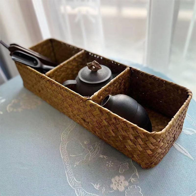 Toilet Basket Tank Topper, Seagrass Wicker Bathroom Storage Basket (14.6" x 4.7" x 3.1") - color: Natural, size: 14.6" x 4.7" x 3.1"