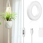 Grow Lights for Indoor Plants: Replacement Grow Light for Macrame Plant Hanger Full Spectrum Plant Light, with 3/9/12H Auto Timer Switch, 3 Colors,10 Dimming（Daylight Spectrum）