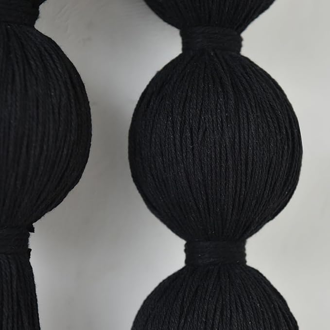 Jakalin Macrame Wall Hanging Black Boho Wall Art Tassel Wall Decor Modern Fiber Wall Art for Living Room Bedroom Office