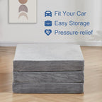 SINWEEK 4" Cot Memory Foam Folding Mattress with Storage Bag - Foldable Trifold Floor Bed Topper, CertiPUR-US Certified Guest Sleeping Pad, Machine Washable Cover