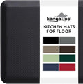 KANGAROO Thick Ergonomic Anti Fatigue Mats for Kitchen Floor, 58x20, Cushioned Standing Office Desk Mat, Waterproof Scratch Resistant Topside, Supportive All Day Comfort Padded Foam Rugs, Black