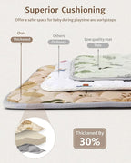 Blissful Diary Baby Play Mats for Floor, 72x48 Inch Extra Thicker & Large Soft Cushioning Foam Playmats for Babies and Toddlers, Foldable Washable Baby Crawling Mat for Playpen, Earth Tones Design