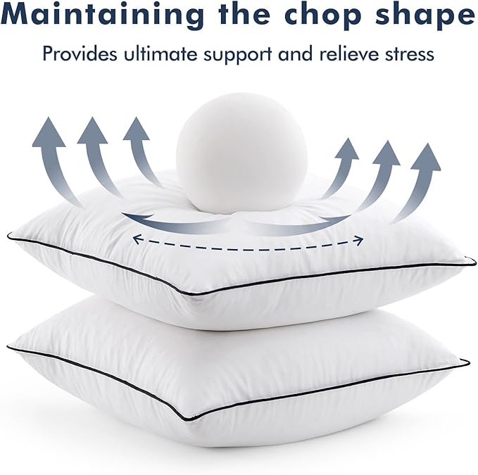 MIULEE Goose Feather Down 20x20 Pillow Insert Set of 2 with 100% Down-Proof Cotton Cover, Soft Fluffy Decorative Pillow for Sofa Bed Couch Living Room White