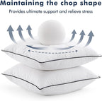 MIULEE Goose Feather Down 20x20 Pillow Insert Set of 2 with 100% Down-Proof Cotton Cover, Soft Fluffy Decorative Pillow for Sofa Bed Couch Living Room White