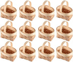 Gadpiparty 36pcs Mini Baskets Party Favor, Mini Woven Baskets With Handles, 4.72 Inch Small Tiny Wooden Candy for Weddings Holidays Easter Party Decor and Kids Crafts