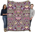 Pure Country Weavers William Morris Lodden Dianthus Blanket - Arts & Crafts - Gift Tapestry Throw Woven from Cotton - Made in the USA (72x54) - color: Dianthus, size: Large