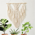 BMIDRUT Hanging Macrame Tapestry Woven Boho Wall Art Handmade Macrame Tapestry Home Wall Decor Wall Pediment 18x30 Inch (Beige)