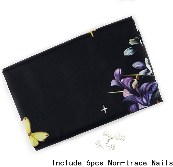 EOBTAIN Sun and Flower Tapestry Retro Hippie Plant and Butterfly on Black Wall Tapestry Abstract Boho Botanical Aesthetic Tapestries Wall Hanging Decor for Living Room Bedroom 59"x51"