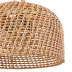 LamQee 18 Inch Rattan Farmhouse Chandelier, 3-Lights Boho Large Pendant Light with Dome Wicker Shade, Rustic Hand Woven Hanging Lighting Fixture for Dining Room, Kitchen Island, Entryway, Foyer - color: Natural