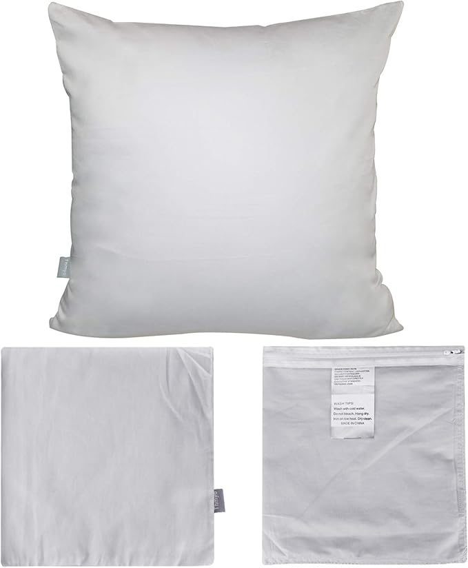 Thmyo 4-Pack 100% Cotton Comfortable Solid Decorative Throw Pillow Case, Square Cushion Cover Pillowcase Sublimation Blank Pillow Covers DIY Throw Pillowcase(18x18 inch/ 45x45cm,Light Silver Grey)