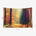 EMMTEEY Forest Tapestry: Sunlight in Fall Forest Path Autumn Landscape Wall Art - 80x60 Living Room Tapestry