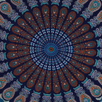 Bless International Handmade Indian hippie Bohemian Psychedelic Peacock Mandala Wall hanging College Dorm Beach Throws Table Cloth Bedding Tapestry (Blue Green, King(88x104Inches)(225x265Cms)) - color: Blue Green, size: 104"L x 88"W