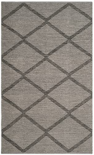 SAFAVIEH Montauk Collection Accent Rug - 4' x 6', Black, Handmade Cotton, Ideal for High Traffic Areas in Entryway, Living Room, Bedroom (MTK821D) - color: Black, size: 4' x 6' (Rectangular)