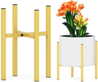 Plant Stand for 10"-16" Plant Pot Indoor Outdoor Corner, Adjustable Metal Heavy Duty for Large Pot (Golden 1 Pack)