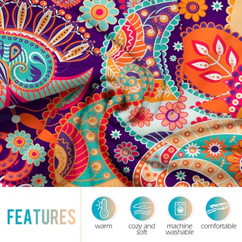 Levens Bohemia Blanket Gifts for Women Girls, 80"x60" Boho Floral Throw Blanket Decor for Couch Home Bedroom Living Room Birthday, Soft Comfort Smooth Flannel Lightweight Throw Blanket - color: Bohemia Red1, size: 60"x80"