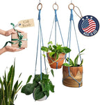 Set of 3 Macrame plant hanger for pots 4-10” live plants indoor and outdoor decor hanging plant holder Boho décor Plant stand Indoor plant shelf for Hanging planter for plant pots (Cloudy Day)