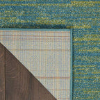 Nourison Home Nourison Essentials Blue Green 2'2" x 7'6" Area Rug - Easy Clean, Non Shedding, Bed Room, Living Room, Dining Room, Kitchen (8' Runner) - color: Blue Green, size: 2'2" x 7'6" (Runner)