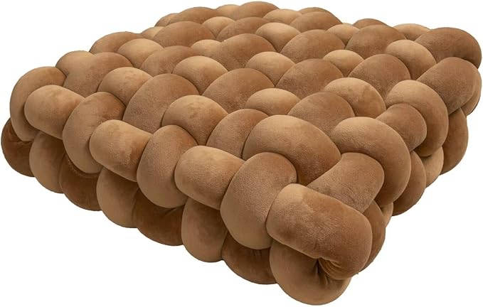 Knot Pillow Meditation Cushion Large Floor Cushions for Sitting Funky Throw Pillows Chair Pillows Soft Pad Square Knotted Seat Cushions Home Decoration Living Room Bedroom Sofa Couch Coffee