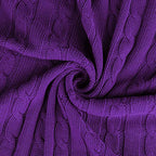 uxcell Cotton Cable Knit Throw Blanket Soft Throw Couch Covers Knitted Blankets for Sofa Bed, Purple Throw(47" x 70") - color: Purple, size: Throw (47" *78")