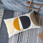 Boho Lumbar Decorative Pillow Cover, Abstract Geo Throw Pillowcase for Retro Mid Century Accent Decor, Modern Rectangle Textured Home Bed Couch Sofa Cushion Sham 12x20, 1PCS(Black Mustard) - size: 20" x 12" (Pack of 1)